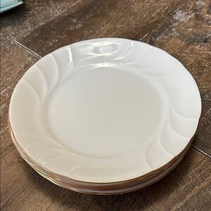 Mikasa Wedding Band Gold L9709 Salad Plate  8 1/8"‎ White - Set of 5 Japan